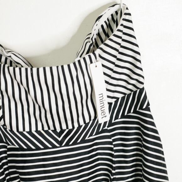 Modcloth Minuet NWT Strapless Black White Striped Mini Dress Large - Picture 6 of 8